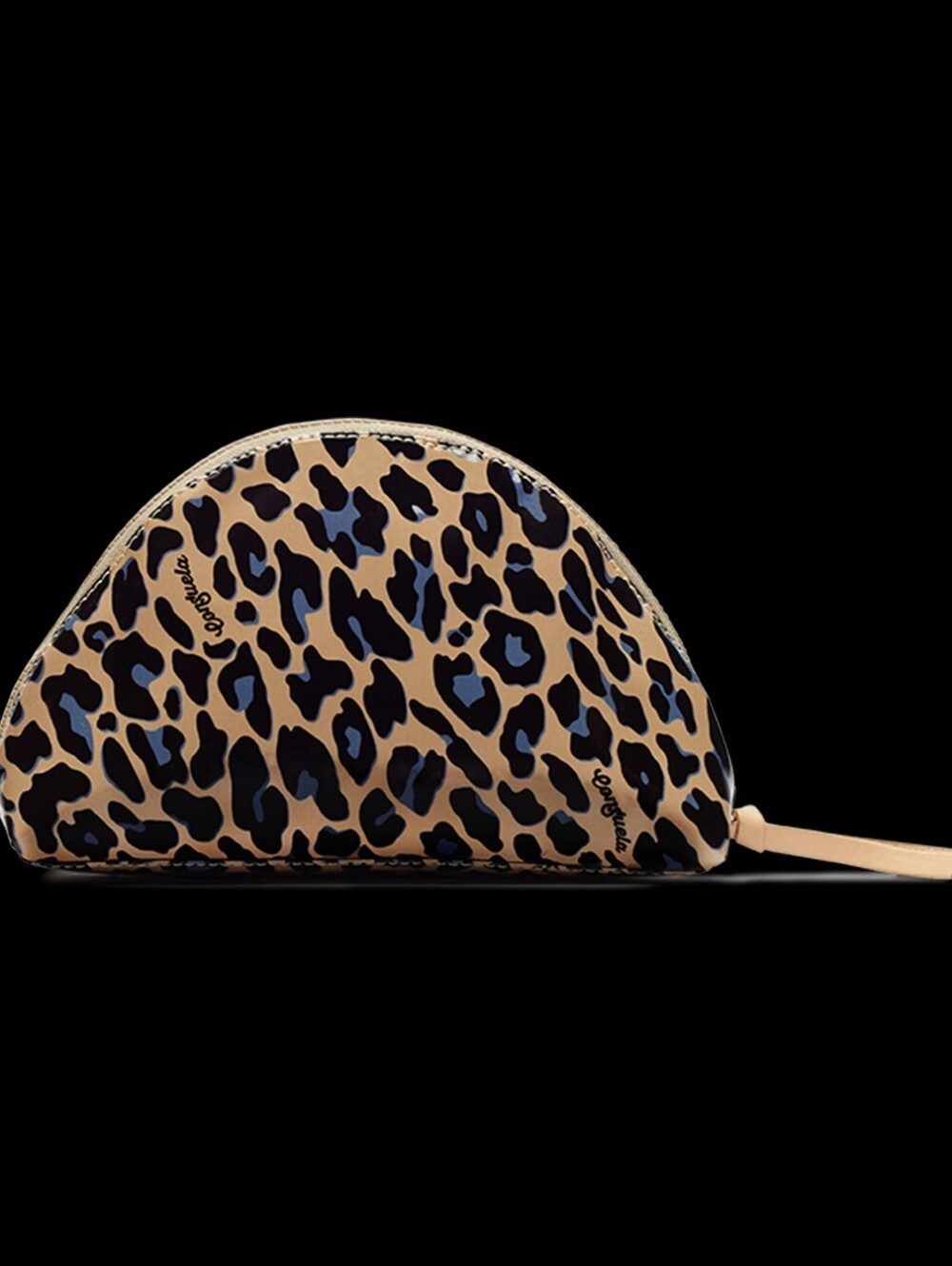 Leopard Print Dome Cosmetic Case in Beige and Black *SOLD OUT ONLINE* - Picture 3 of 12